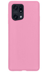 Nomfy Hoesje Geschikt voor OPPO Find X5 Pro Hoesje Siliconen Cover Case - Hoes Geschikt voor OPPO X5 Pro Hoes Back Case - Lichtroze