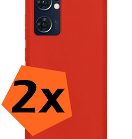 Nomfy Nomfy OPPO Find X5 Lite Hoesje Siliconen - Rood - 2 PACK