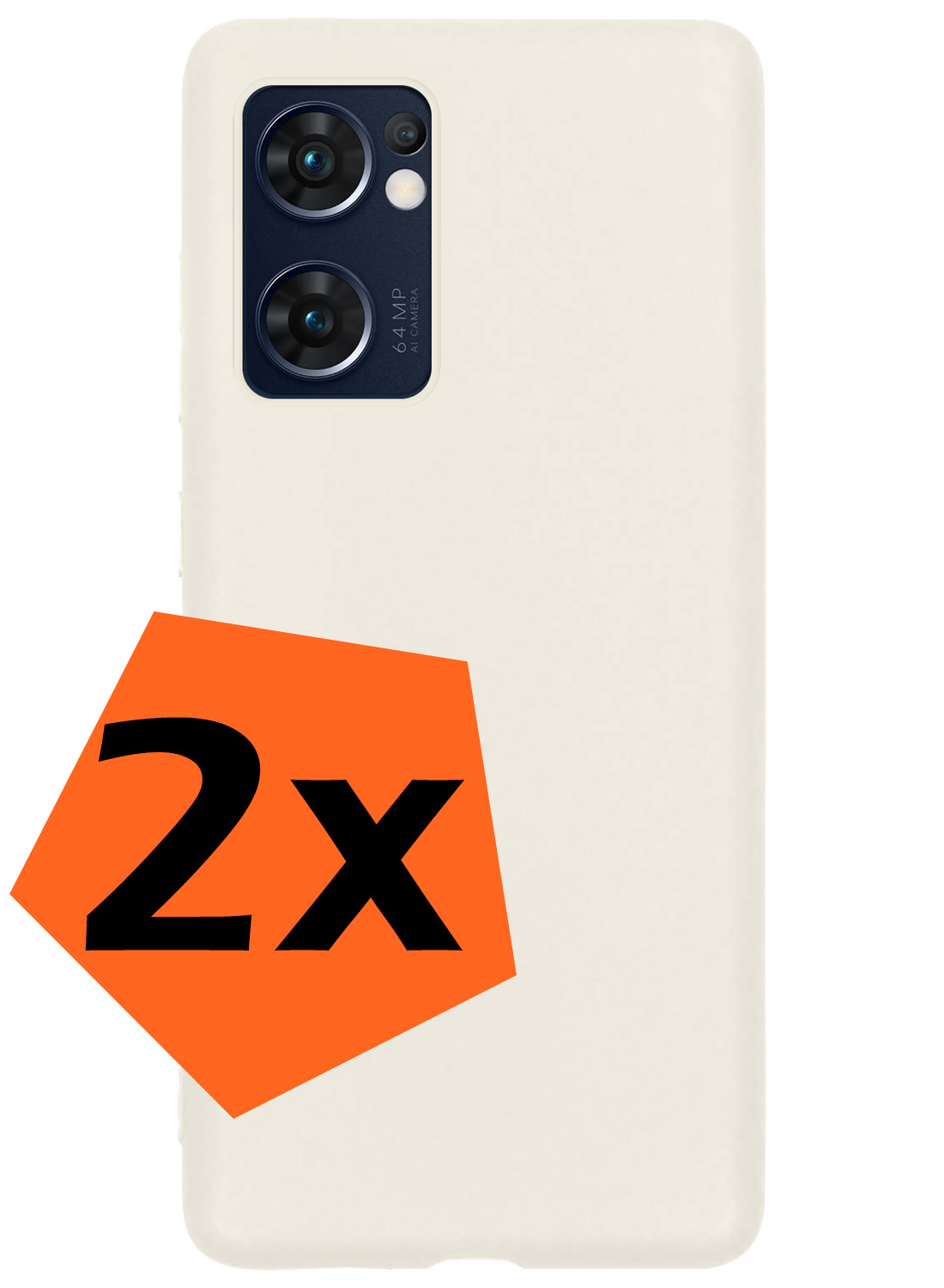 Nomfy Hoesje Geschikt voor OPPO Find X5 Lite Hoesje Siliconen Cover Case - Hoes Geschikt voor OPPO X5 Lite Hoes Back Case - 2-PACK - Wit