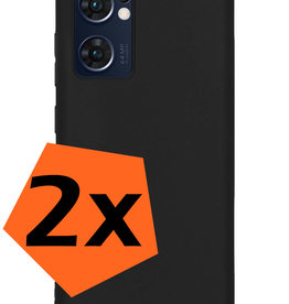 Nomfy Nomfy OPPO Find X5 Lite Hoesje Siliconen - Zwart - 2 PACK