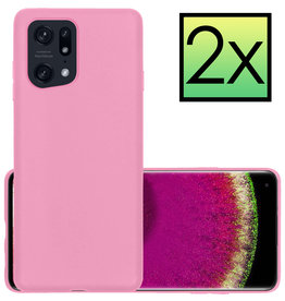 NoXx NoXx OPPO Find X5 Pro Hoesje Siliconen - Lichtroze - 2 PACK