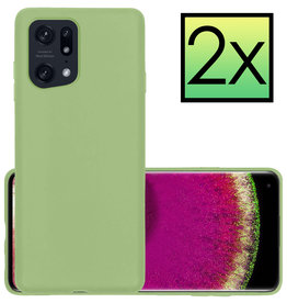 NoXx NoXx OPPO Find X5 Pro Hoesje Siliconen - Groen - 2 PACK
