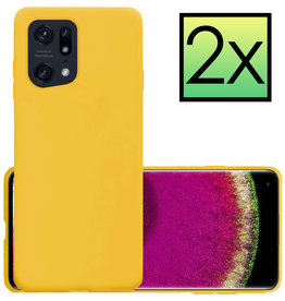 NoXx NoXx OPPO Find X5 Pro Hoesje Siliconen - Geel - 2 PACK