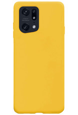 NoXx Hoes Geschikt voor OPPO Find X5 Pro Hoesje Cover Siliconen Back Case Hoes - Geel - 2x