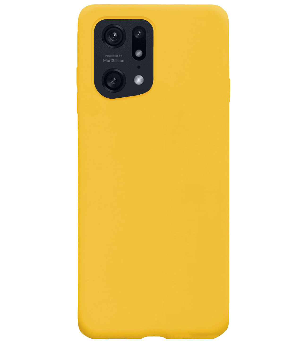 NoXx Hoes Geschikt voor OPPO Find X5 Pro Hoesje Cover Siliconen Back Case Hoes - Geel - 2x