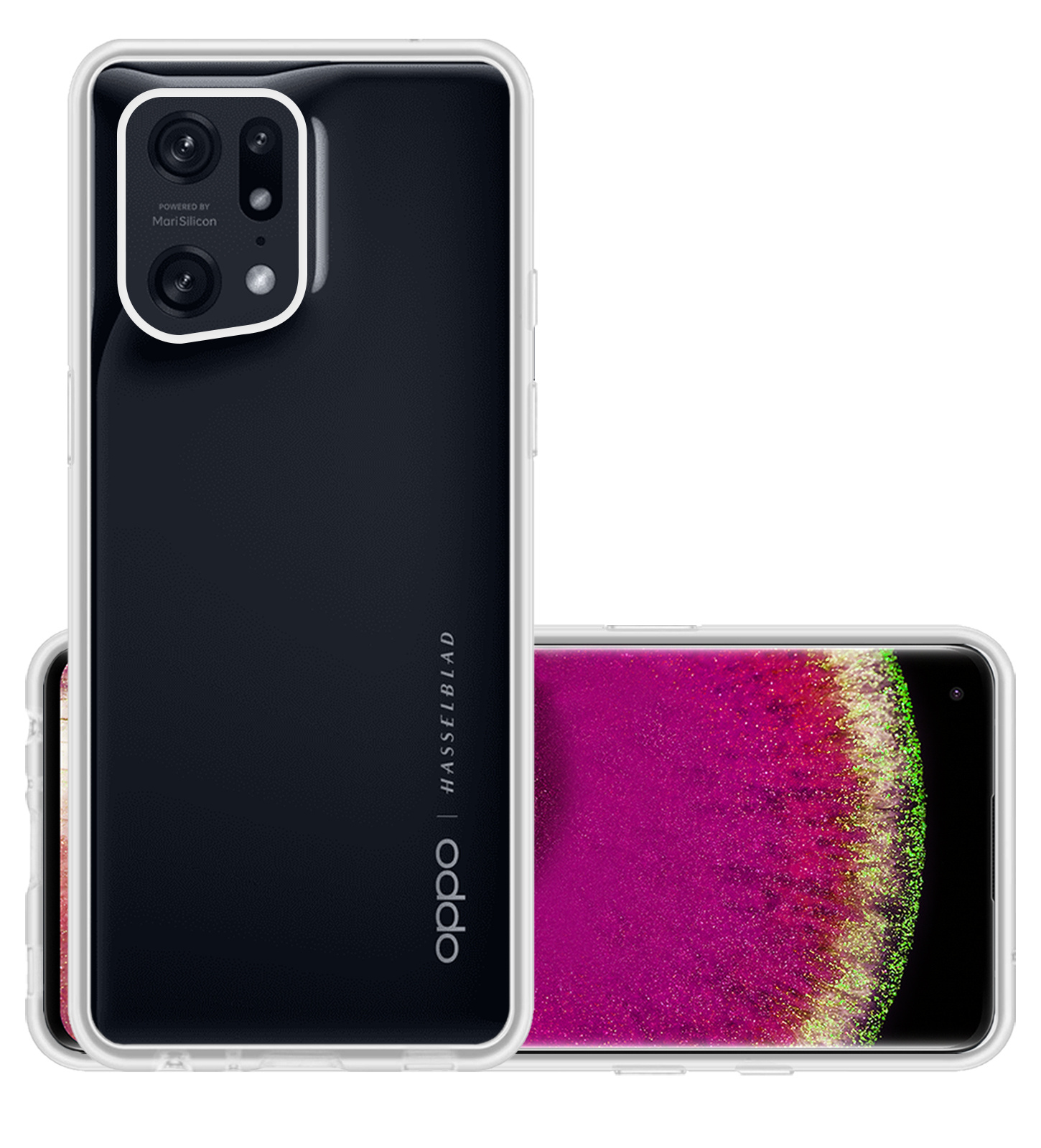 NoXx Hoes Geschikt voor OPPO Find X5 Pro Hoesje Cover Siliconen Back Case Hoes - Transparant