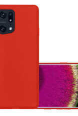 NoXx Hoes Geschikt voor OPPO Find X5 Pro Hoesje Cover Siliconen Back Case Hoes - Rood