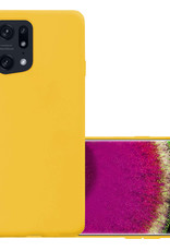 NoXx Hoes Geschikt voor OPPO Find X5 Pro Hoesje Cover Siliconen Back Case Hoes - Geel