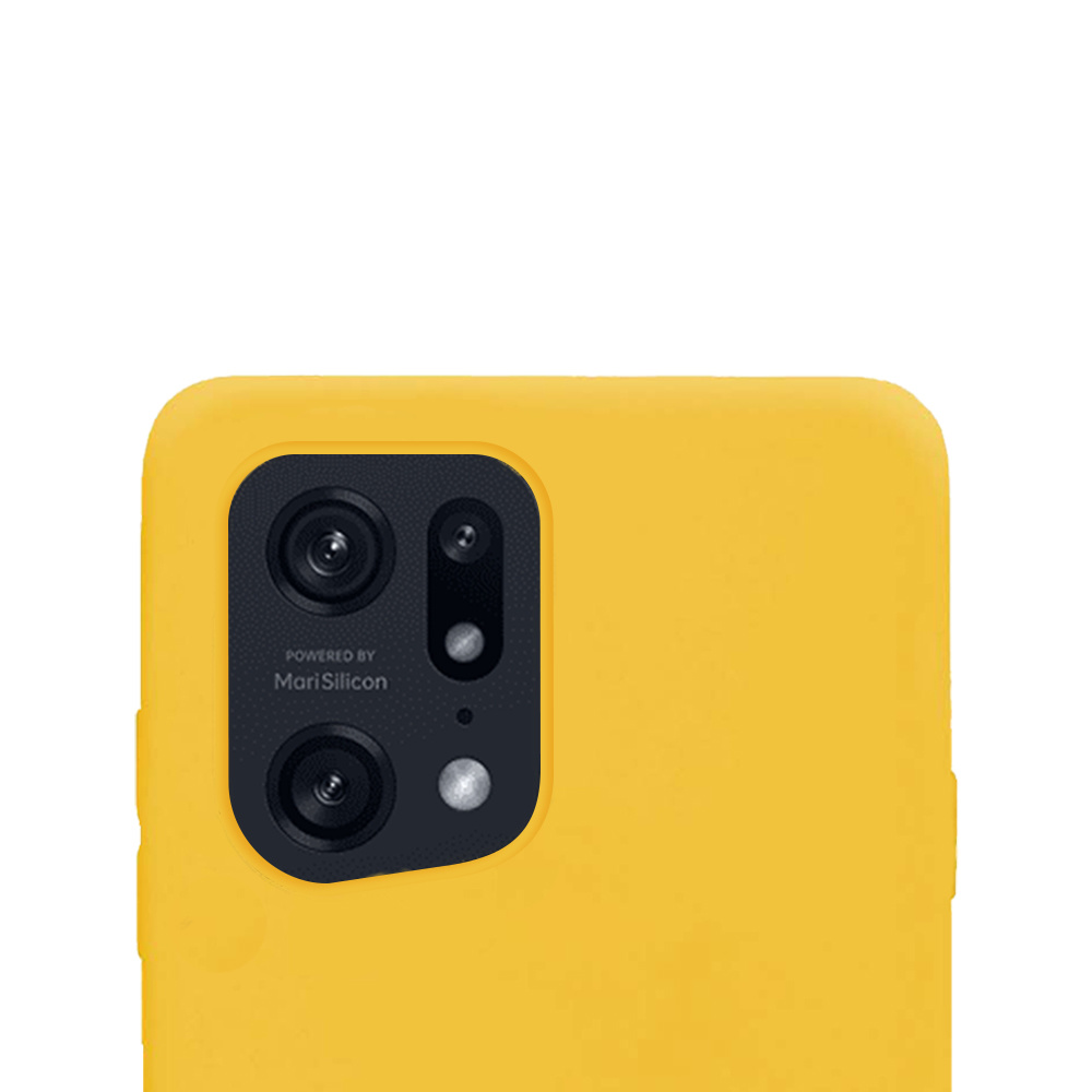 NoXx Hoes Geschikt voor OPPO Find X5 Pro Hoesje Cover Siliconen Back Case Hoes - Geel