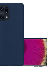 NoXx Hoes Geschikt voor OPPO Find X5 Pro Hoesje Cover Siliconen Back Case Hoes - Donkerblauw