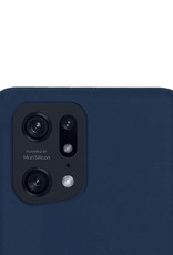 NoXx Hoes Geschikt voor OPPO Find X5 Pro Hoesje Cover Siliconen Back Case Hoes - Donkerblauw