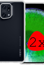 BASEY. Hoes Geschikt voor OPPO Find X5 Pro Hoesje Siliconen Back Cover Case - Hoesje Geschikt voor OPPO X5 Pro Hoes Cover Hoesje - Rood - 2 Stuks
