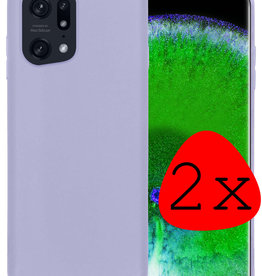 BASEY. BASEY. OPPO Find X5 Pro Hoesje Siliconen - Lila - 2 PACK
