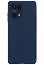 BASEY. Hoes Geschikt voor OPPO Find X5 Pro Hoesje Siliconen Back Cover Case - Hoesje Geschikt voor OPPO X5 Pro Hoes Cover Hoesje - Donkerblauw - 2 Stuks