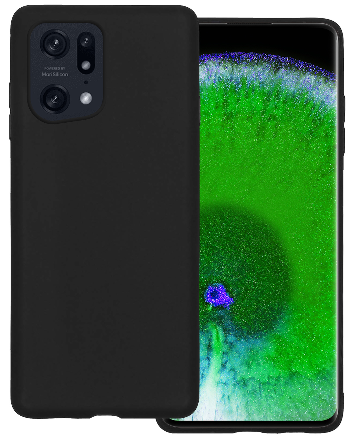 BASEY. Hoes Geschikt voor OPPO Find X5 Pro Hoesje Siliconen Back Cover Case - Hoesje Geschikt voor OPPO X5 Pro Hoes Cover Hoesje - Zwart