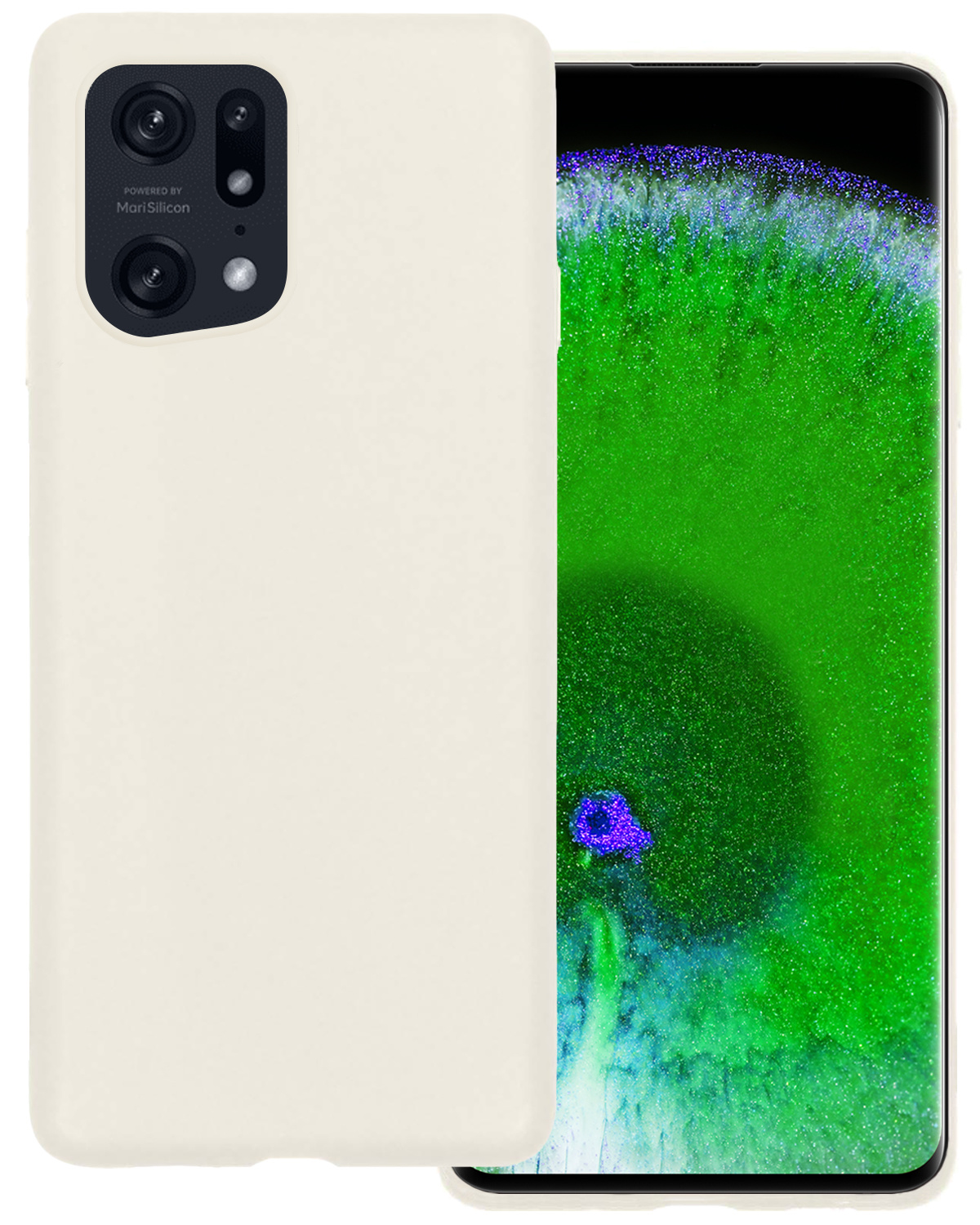 BASEY. Hoes Geschikt voor OPPO Find X5 Pro Hoesje Siliconen Back Cover Case - Hoesje Geschikt voor OPPO X5 Pro Hoes Cover Hoesje - Wit