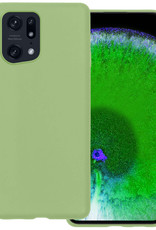 BASEY. Hoes Geschikt voor OPPO Find X5 Pro Hoesje Siliconen Back Cover Case - Hoesje Geschikt voor OPPO X5 Pro Hoes Cover Hoesje - Groen