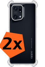 Nomfy Hoesje Geschikt voor OPPO Find X5 Pro Hoesje Shock Proof Cover Case Shockproof - Hoes Geschikt voor OPPO X5 Pro Hoes Siliconen Back Case - Transparant - 2 PACK