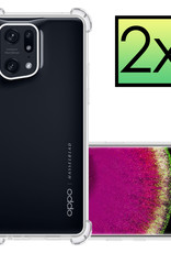 NoXx Hoes Geschikt voor OPPO Find X5 Pro Hoesje Siliconen Cover Shock Proof Back Case Shockproof Hoes - Transparant - 2x