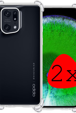 BASEY. Hoes Geschikt voor OPPO Find X5 Pro Hoesje Shock Proof Case Hoes Siliconen - Hoesje Geschikt voor OPPO X5 Pro Hoes Cover Shockproof - Transparant - 2 Stuks