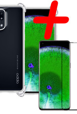 BASEY. Hoes Geschikt voor OPPO Find X5 Hoesje Shock Proof Case Hoes Siliconen Met Screenprotector - Hoesje Geschikt voor OPPO X5 Hoes Cover Shockproof - Transparant