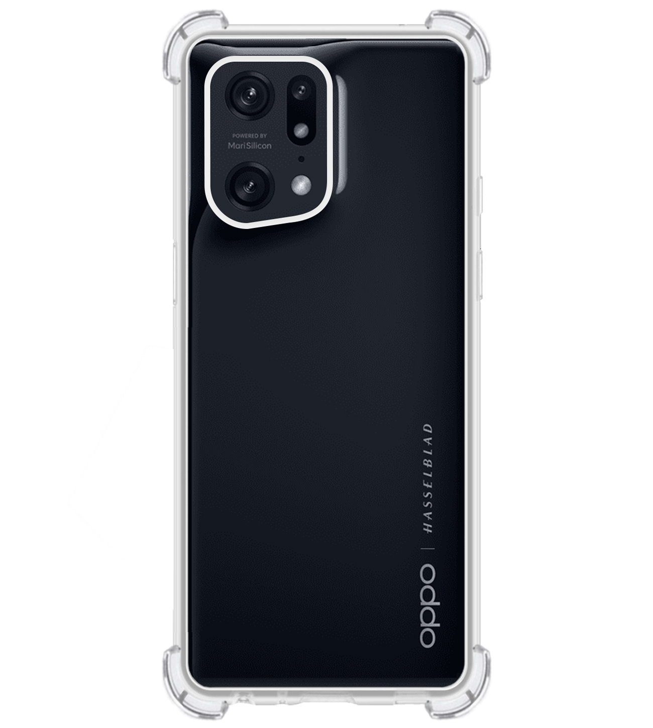 Nomfy Hoesje Geschikt voor OPPO Find X5 Hoesje Shock Proof Cover Case Shockproof - Hoes Geschikt voor OPPO X5 Hoes Siliconen Back Case - Transparant