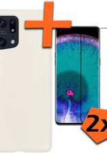 Nomfy Hoesje Geschikt voor OPPO Find X5 Hoesje Siliconen Cover Case Met 2x Screenprotector - Hoes Geschikt voor OPPO X5 Hoes Back Case - Wit