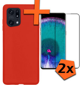 Nomfy Nomfy OPPO Find X5 Hoesje Siliconen Met 2x Screenprotector - Transparant