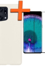 Nomfy Hoesje Geschikt voor OPPO Find X5 Hoesje Siliconen Cover Case Met Screenprotector - Hoes Geschikt voor OPPO X5 Hoes Back Case - Wit