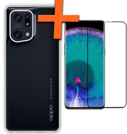 Nomfy Nomfy OPPO Find X5 Hoesje Siliconen Met Screenprotector - Transparant