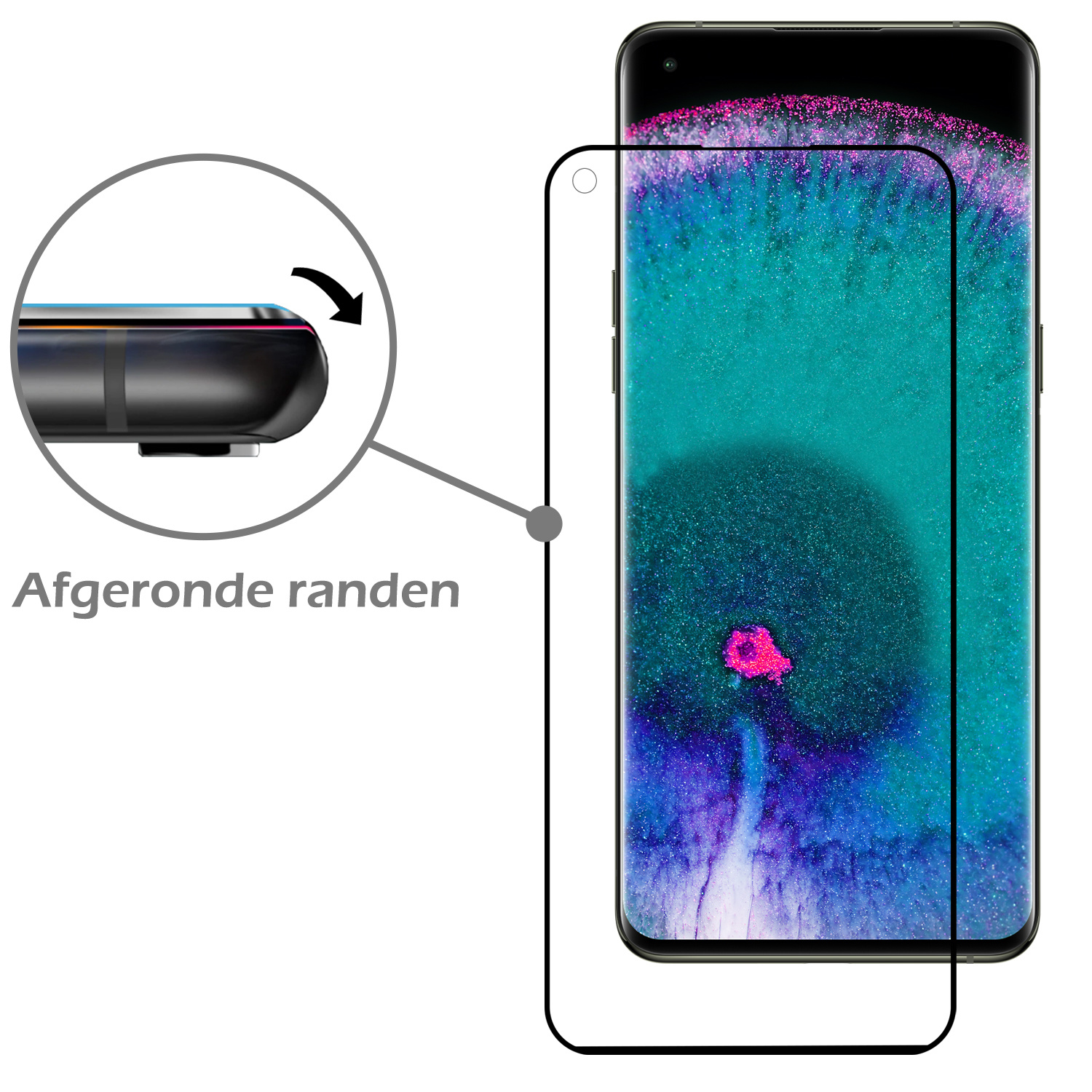 Nomfy Hoesje Geschikt voor OPPO Find X5 Hoesje Siliconen Cover Case Met Screenprotector - Hoes Geschikt voor OPPO X5 Hoes Back Case - Lichtroze