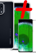 BASEY. Hoes Geschikt voor OPPO Find X5 Hoesje Siliconen Back Cover Case Met Screenprotector - Hoesje Geschikt voor OPPO X5 Hoes Cover Hoesje - Transparant