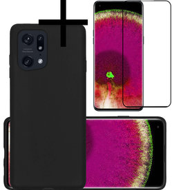 NoXx NoXx OPPO Find X5 Hoesje Siliconen Met Screenprotector - Zwart