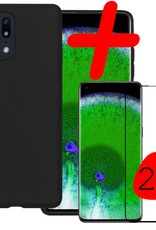 BASEY. Hoes Geschikt voor OPPO Find X5 Hoesje Siliconen Back Cover Case Met 2x Screenprotector - Hoesje Geschikt voor OPPO X5 Hoes Cover Hoesje - Zwart