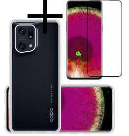 NoXx NoXx OPPO Find X5 Hoesje Siliconen Met Screenprotector - Transparant