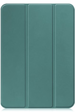 BASEY. Hoesje Geschikt voor iPad 2022 Hoes Case Tablet Hoesje Tri-fold - Hoes Geschikt voor iPad 10 Hoesje Hard Cover Bookcase Hoes - Donkergroen