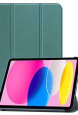 iPad 10 Hoesje Book Case Hard Cover Hoes - iPad 10 2022 Hoes Hardcase - Donker Groen