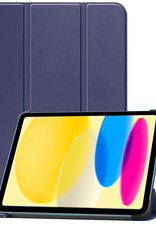 BASEY. Hoesje Geschikt voor iPad 2022 Hoes Case Tablet Hoesje Tri-fold Met Screenprotector - Hoes Geschikt voor iPad 10 Hoesje Hard Cover Bookcase Hoes - Donkerblauw