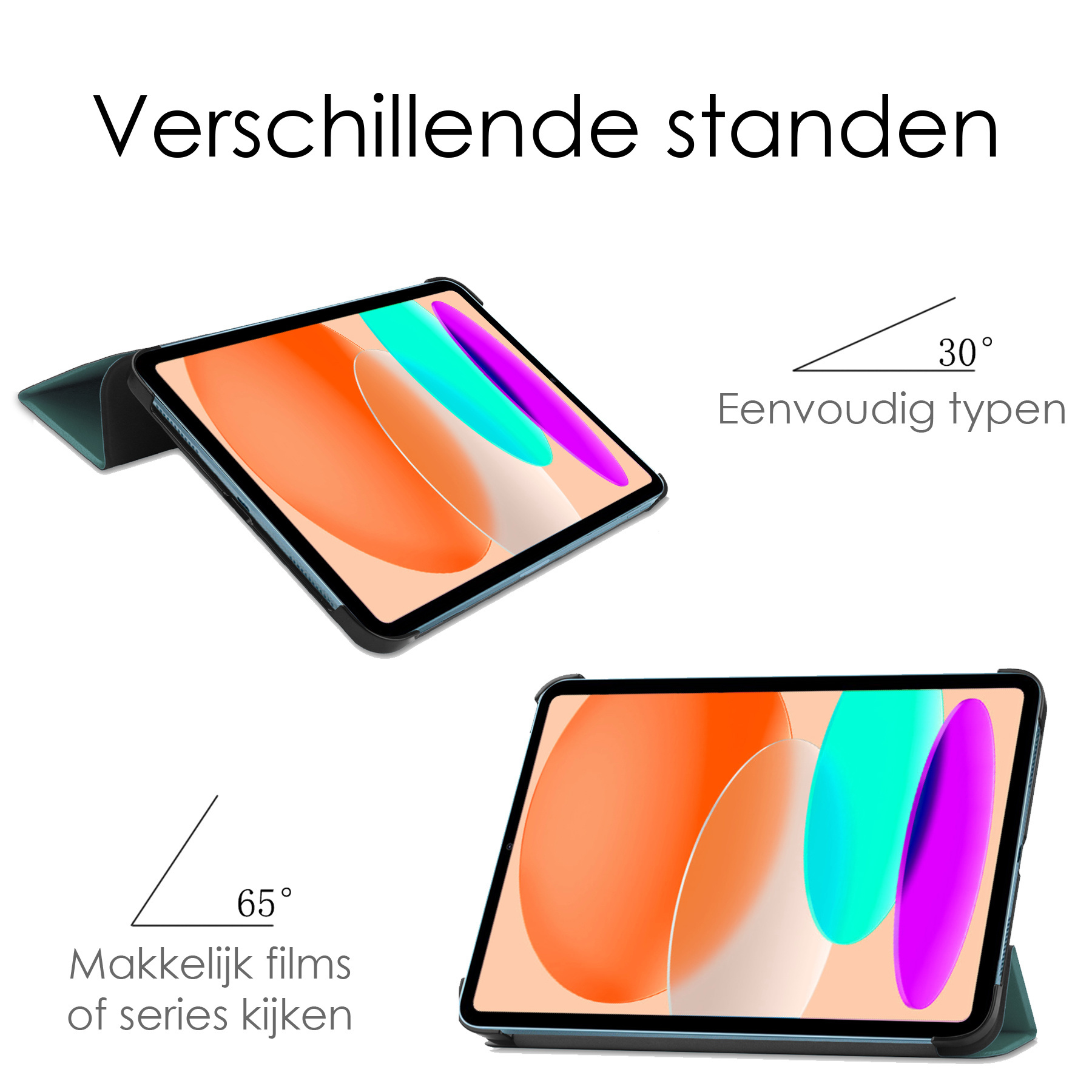 NoXx Hoesje Geschikt voor iPad 2022 Hoesje Case Hard Cover Hoes Book Case Met Screenprotector - Donkergroen
