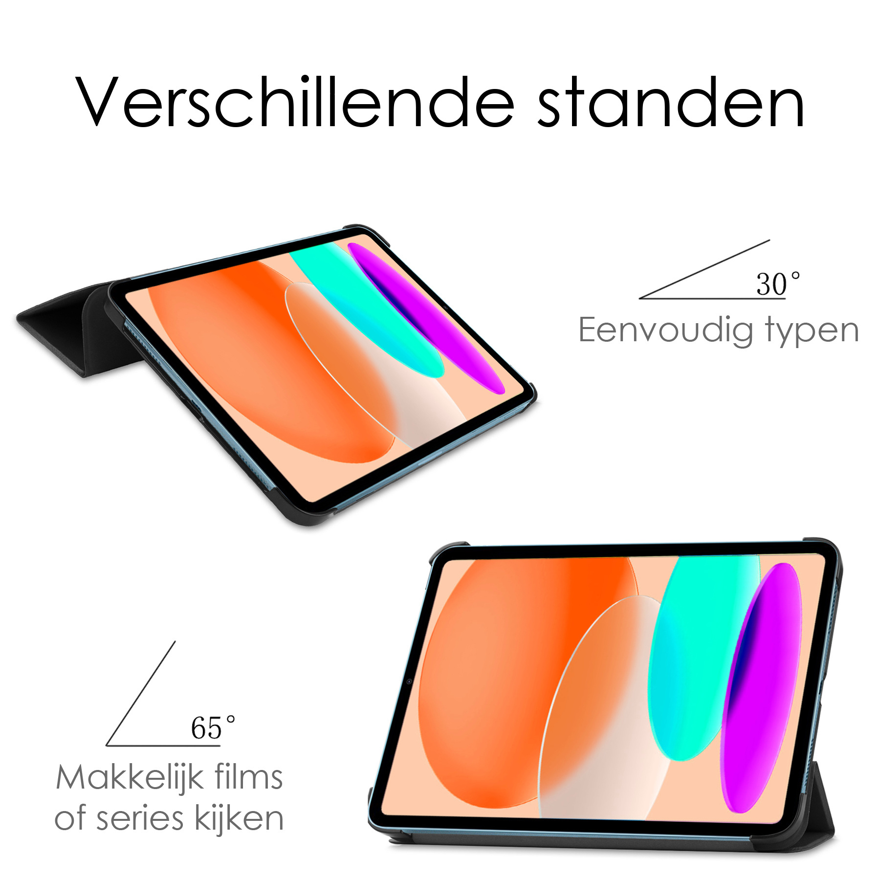 NoXx Hoesje Geschikt voor iPad 2022 Hoesje Case Hard Cover Hoes Book Case Met Screenprotector - Zwart