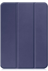 Nomfy Hoes Geschikt voor iPad 2022 Hoes Tri-fold Tablet Hoesje Case Met Screenprotector - Hoesje Geschikt voor iPad 10 Hoesje Hardcover Bookcase - Donkerblauw