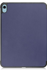 iPad 10 Hoesje Book Case Hard Cover Hoes Met Screenprotector - iPad 10 2022 Hoes Hardcase - Donker Blauw