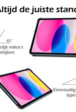 iPad 10 Hoesje Book Case Hard Cover Hoes Met Screenprotector - iPad 10 2022 Hoes Hardcase - Donker Groen
