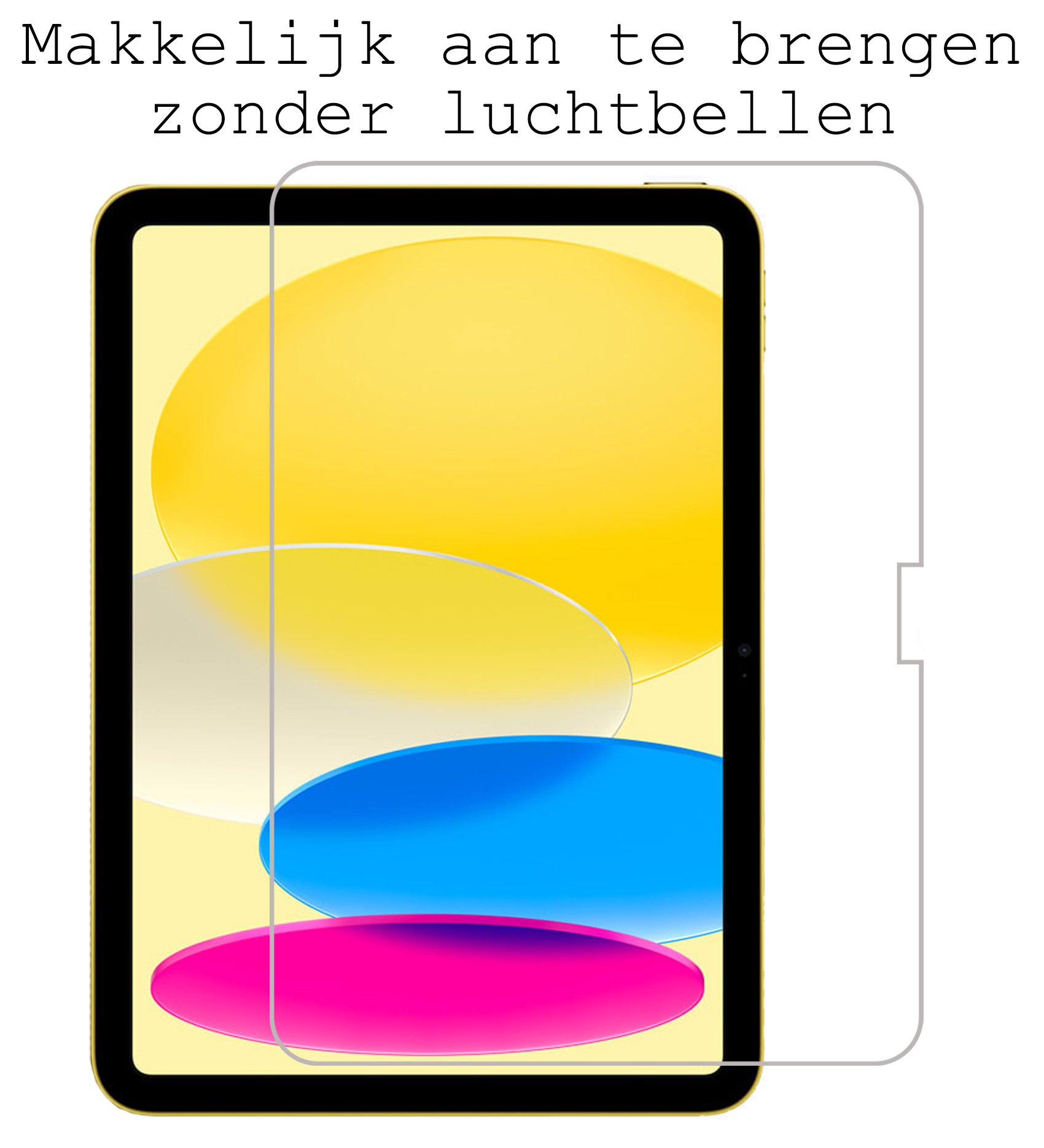 iPad 10 2022 Hoes Case Hoesje Hard Cover Met Screenprotector - iPad 10 Hoesje Bookcase - Donker Blauw
