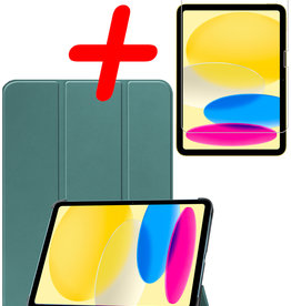 BASEY. BASEY. iPad 10 2022 Hoesje Met Screenprotector - Donkergroen