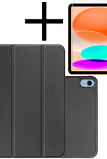 NoXx Hoesje Geschikt voor iPad 2022 Hoesje Case Hard Cover Hoes Book Case Met Screenprotector - Zwart