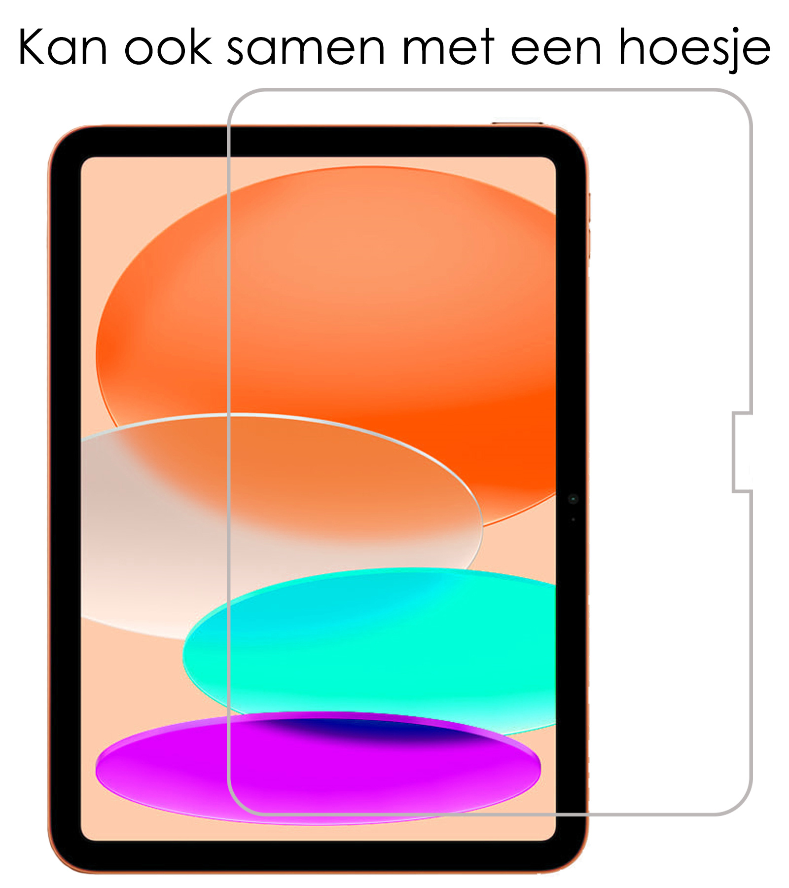 iPad 10 2022 Hoesje Hardcover Hoes Book Case Met Screenprotector - Zwart