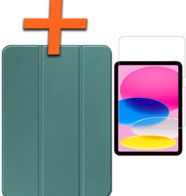 Nomfy iPad 10 2022 Hoesje Met Screenprotector - Donkergroen