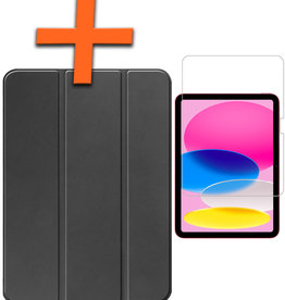 Nomfy iPad 10 2022 Hoesje Met Screenprotector -  Zwart