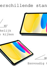BASEY. Hoesje Geschikt voor iPad 2022 Hoes Case Tablet Hoesje Tri-fold - Hoes Geschikt voor iPad 10 Hoesje Hard Cover Bookcase Hoes - Zwart